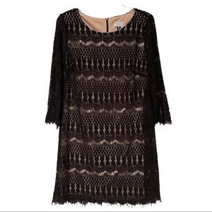 RSVP Jennie Scalloped Lace Dress Black